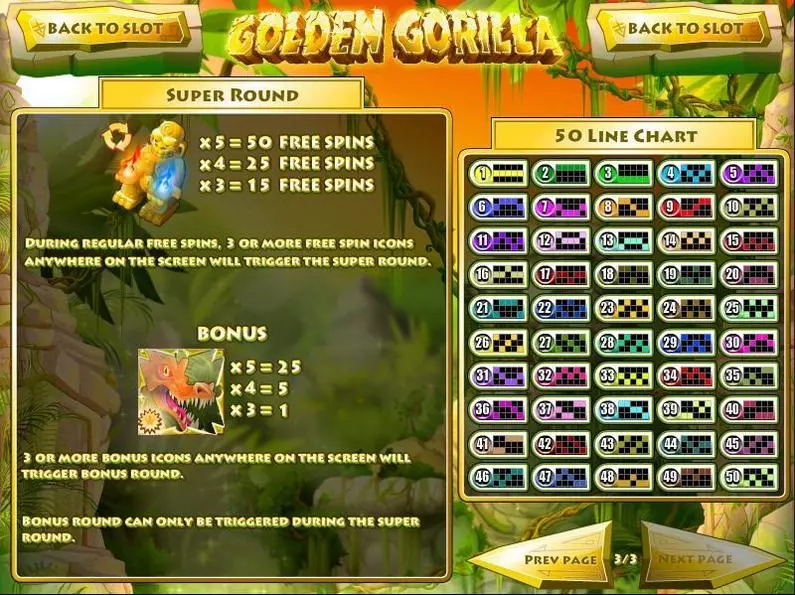 Info and Rules - Golden Gorilla Rival Bonus Round 