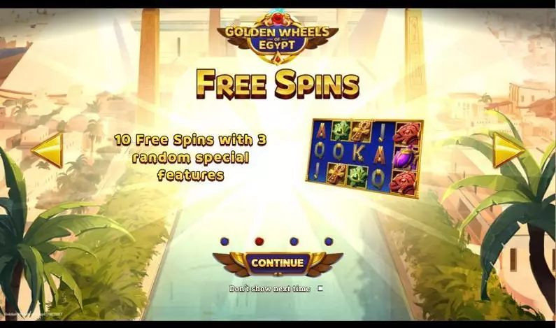 Free Spins Feature - Golden Wheels of Egypt NetEnt  