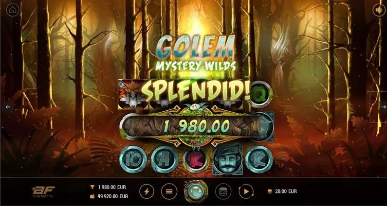 Introduction Screen - Golem Mystery Wilds BF Games Extra Bet 