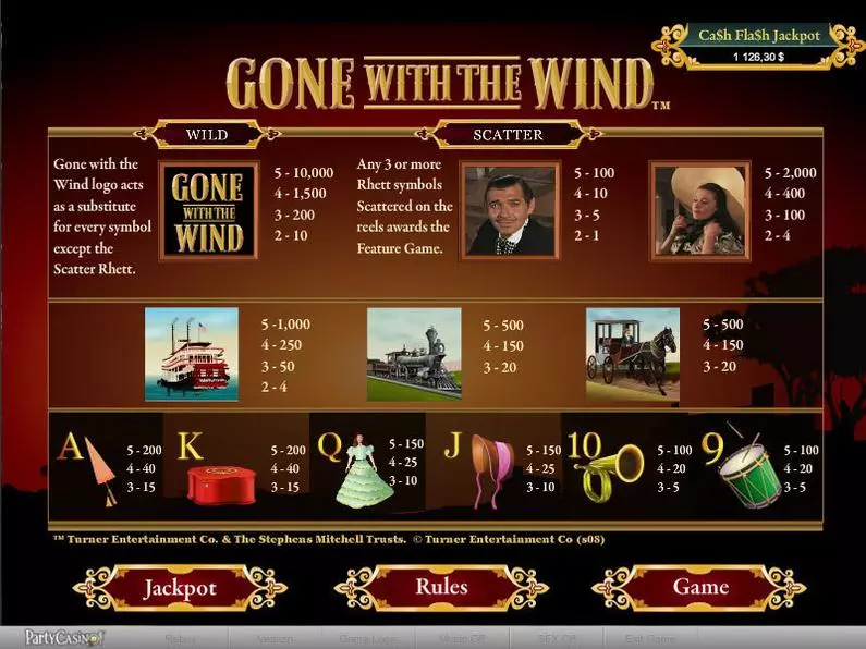 Info and Rules - Gone With The Wind bwin.party Video 
