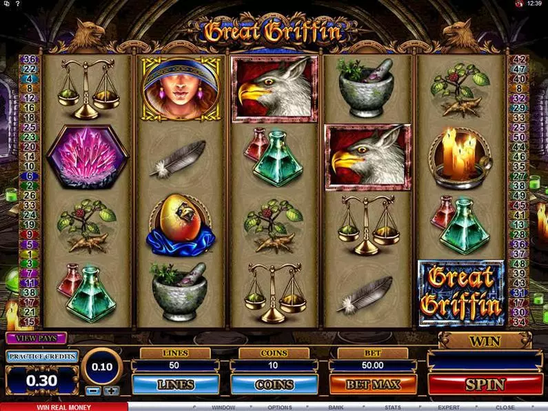 Main Screen Reels - Great Griffin Microgaming Video 