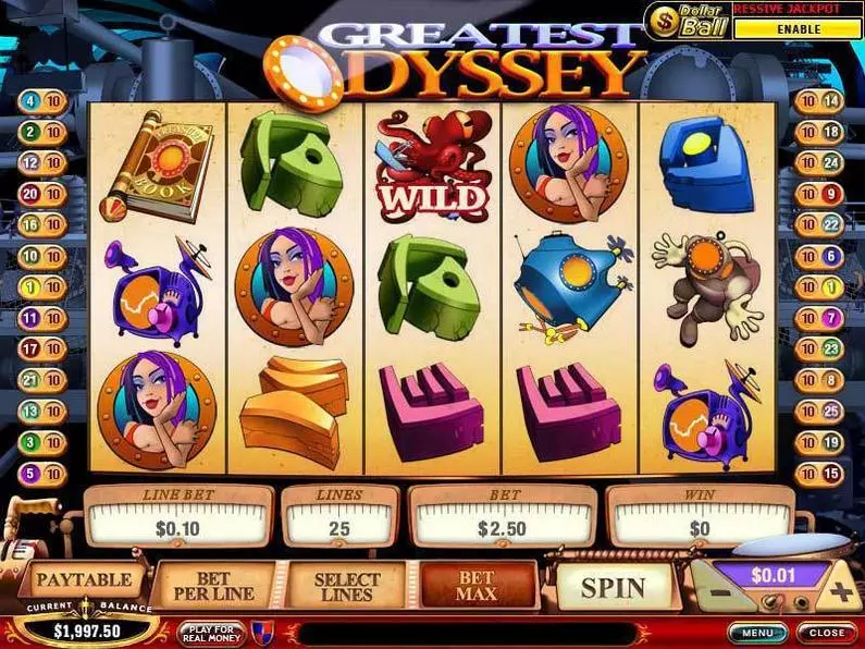 Main Screen Reels - Greatest Odyssey PlayTech Extra Bet 
