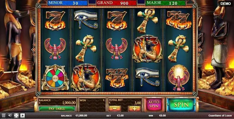 Main Screen Reels - Guardians of Luxor Red Rake Gaming  
