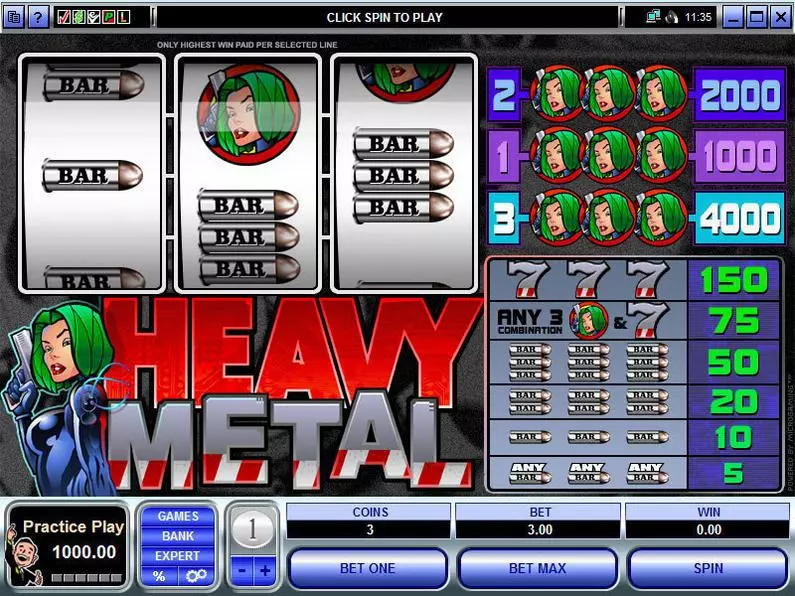 Main Screen Reels - Heavy Metal Microgaming  