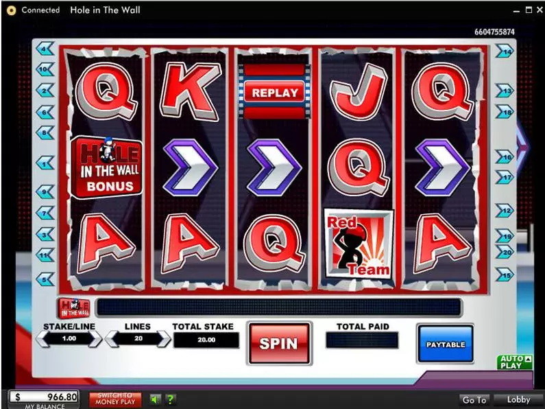 Main Screen Reels - Hole In The Wall OpenBet Video 