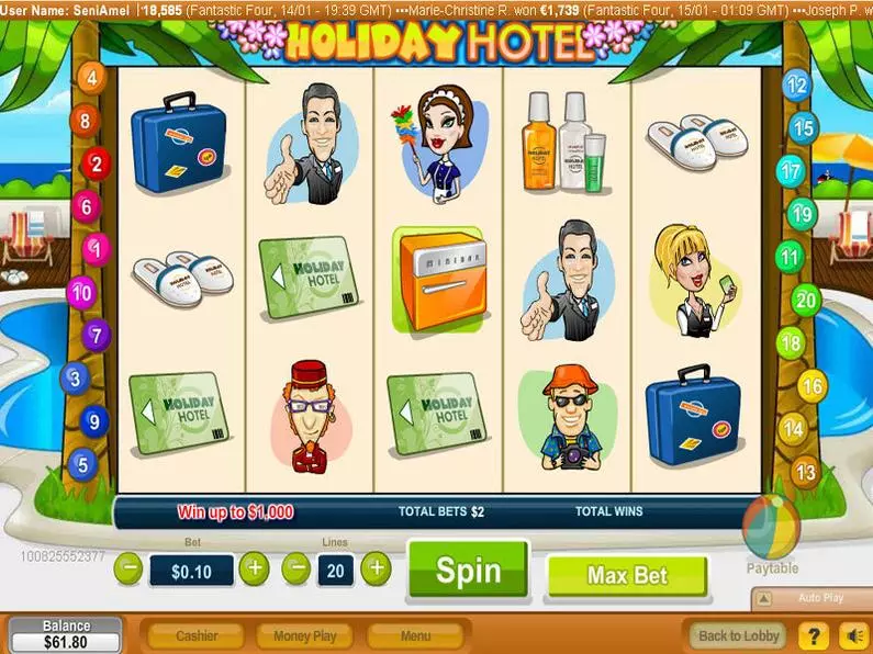 Main Screen Reels - Holiday Hotel NeoGames Video 