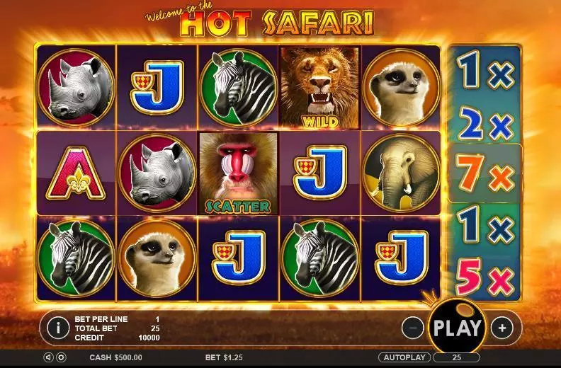 Introduction Screen - Hot Safari Topgame Bonus Round 