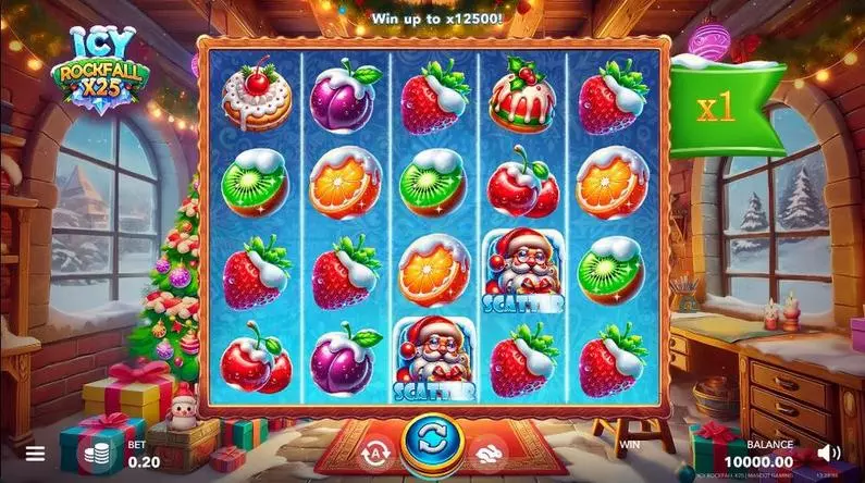 Main Screen Reels - Icy Rockfall X25 Mascot Gaming  