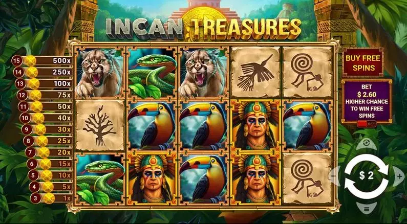 Main Screen Reels - Incan Treasures Wizard Games  