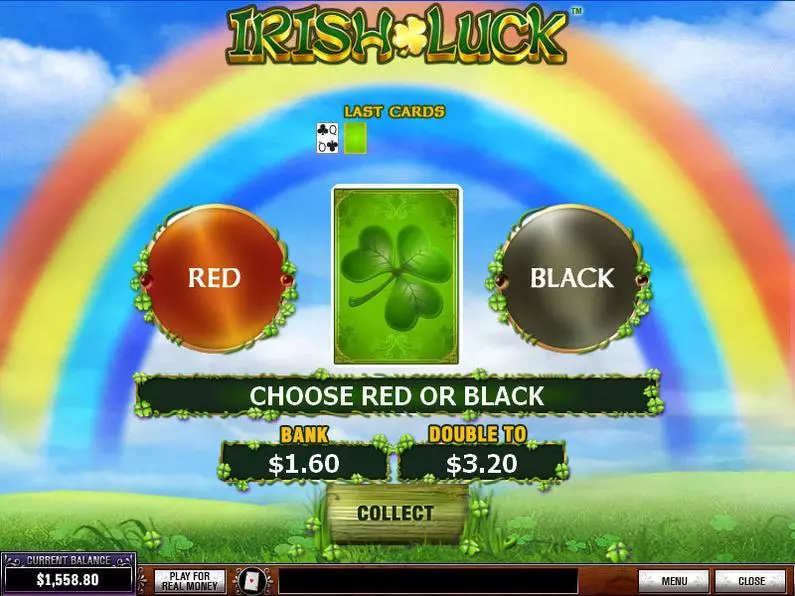 Gamble Screen - Irish Luck PlayTech Video 