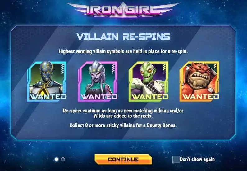 Info and Rules - Iron Girl Play'n GO 3D Slot 