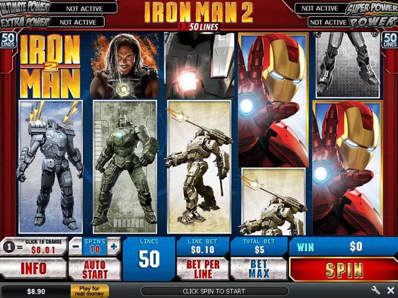 Main Screen Reels - Iron Man 2 50 Line PlayTech Video 