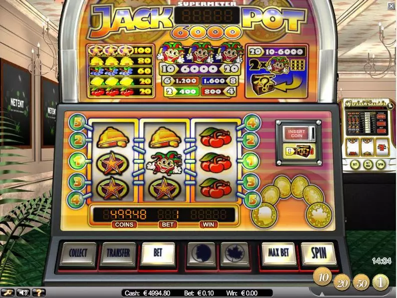 Main Screen Reels - Jackpot 6000 NetEnt Bonus Round 