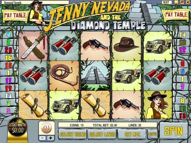 Main Screen Reels - Jenny Nevada And The Diamond Temple Rival Bonus Round 