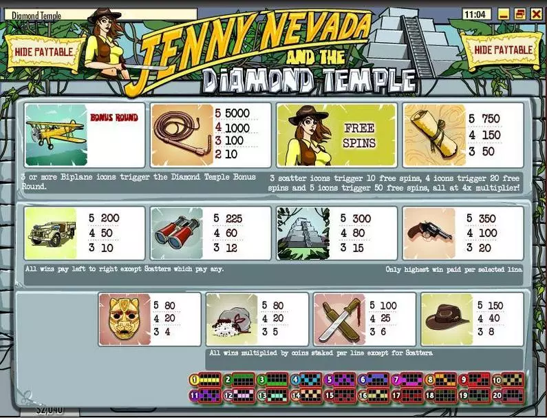 Info and Rules - Jenny Nevada And The Diamond Temple Rival Bonus Round 