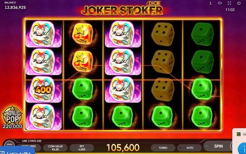 Main Screen Reels - Joker Stoker Dice Endorphina Fixed Lines 
