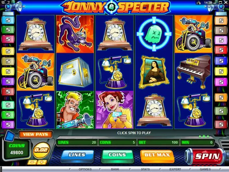 Main Screen Reels - Jonny Specter Microgaming Coin Based 