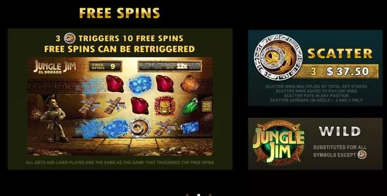 Info and Rules - Jungle Jim El Dorado Microgaming Bonus Round 