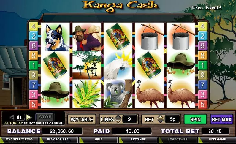 Main Screen Reels - Kanga Cash CryptoLogic Video 