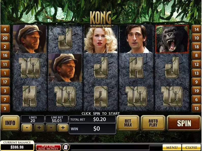 Main Screen Reels - King Kong PlayTech Video 
