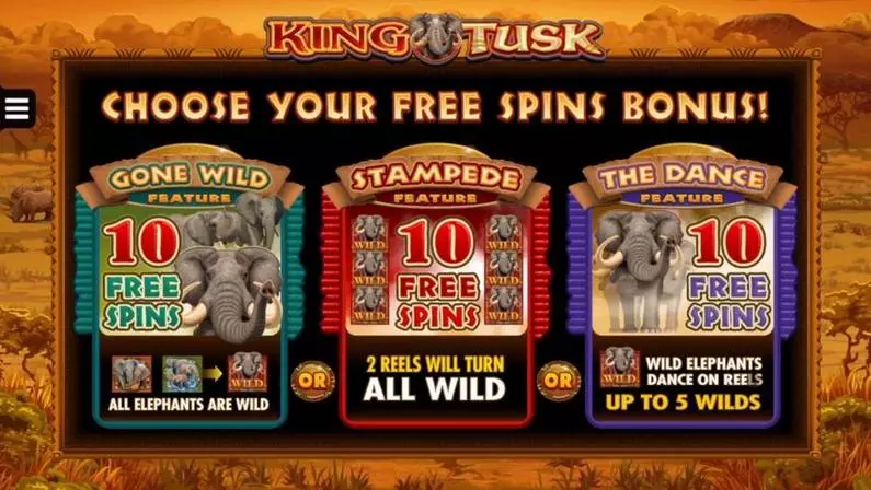 Free Spins Feature - King Tusk Microgaming  