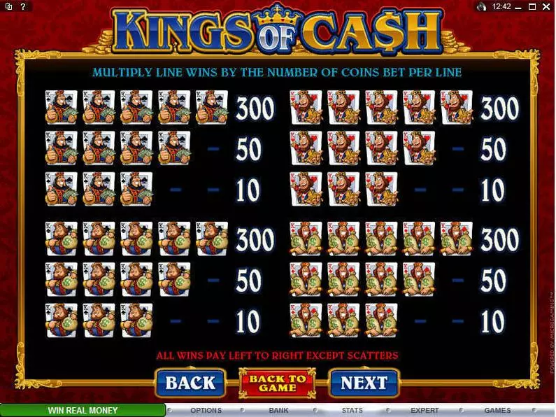 Info and Rules - Kings of Cash Microgaming Video 