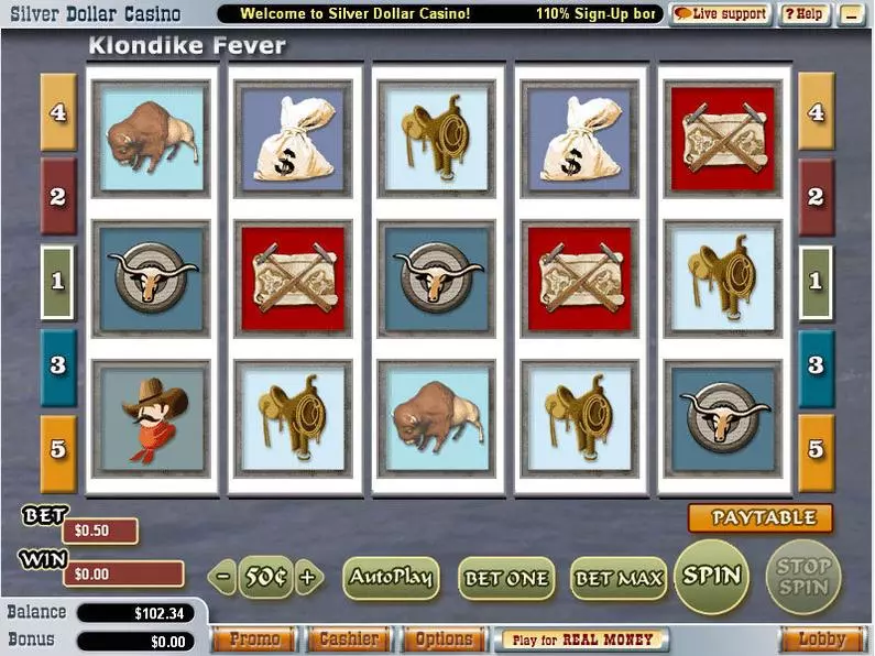 Main Screen Reels - Klondike Fever Vegas Technology Video 