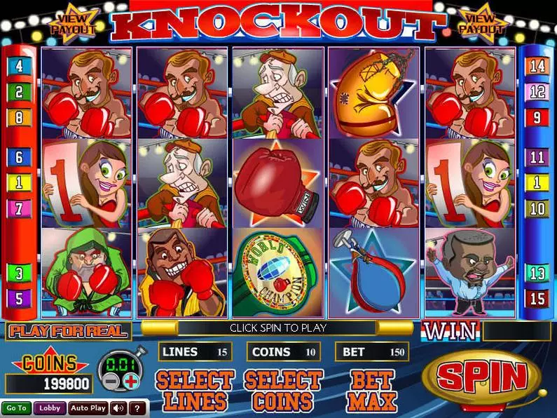 Main Screen Reels - Knockout Wizard Gaming Coin Based 