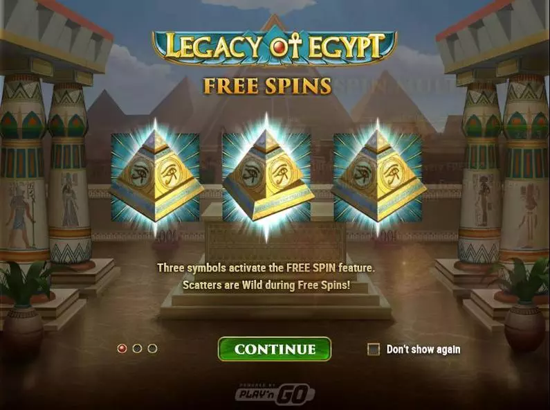 Free Spins Feature - Legacy of Egypt Play'n GO Fixed Lines 