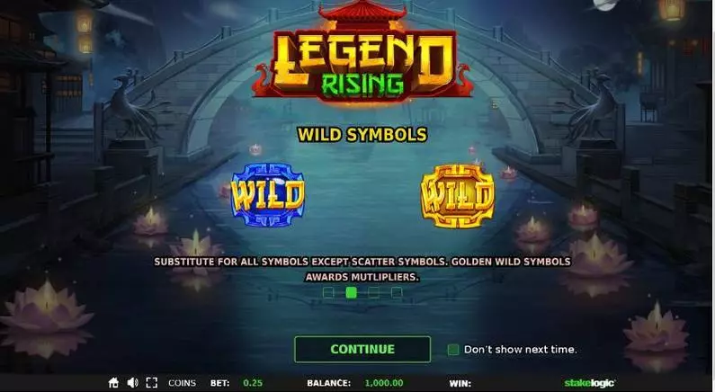 Info and Rules - Legend Rising StakeLogic 576 Ways 