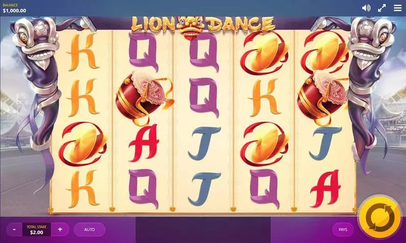 Main Screen Reels - Lion Dance Red Tiger Gaming Bonus Round 