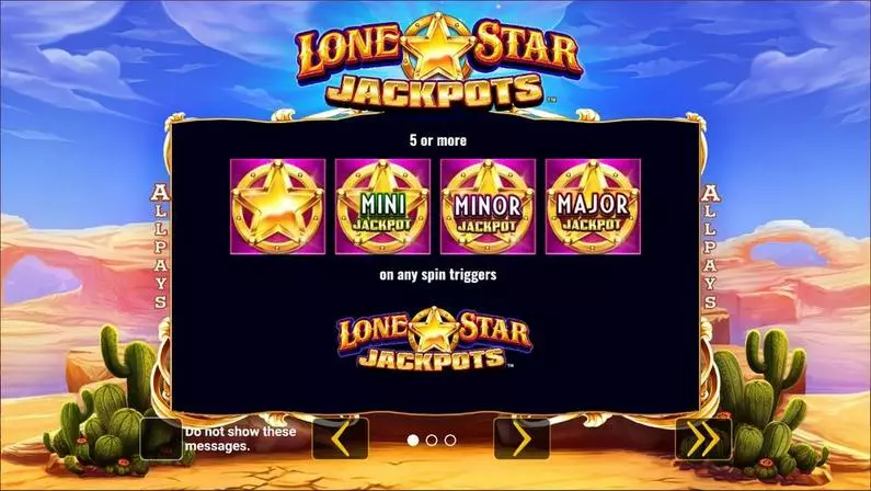Introduction Screen - Lone Star Jackpots Greentube  