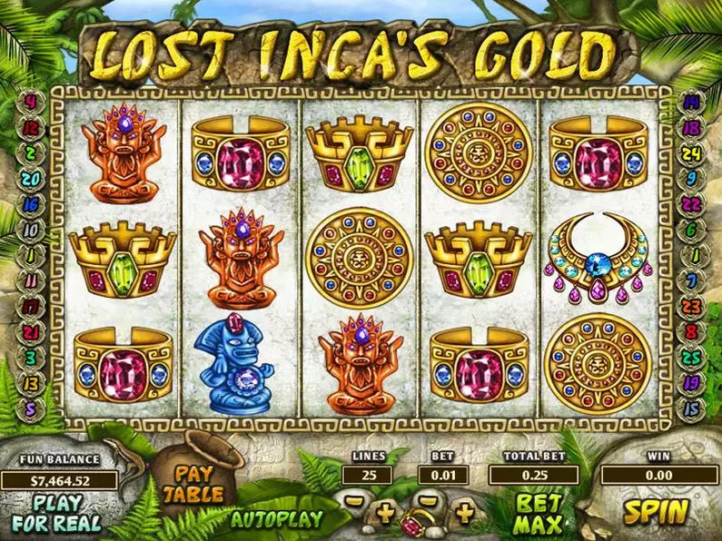 Main Screen Reels - Lost Inca's Gold Topgame Bonus Round 