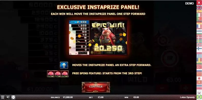 Introduction Screen - Lotus Dynasty Red Rake Gaming  