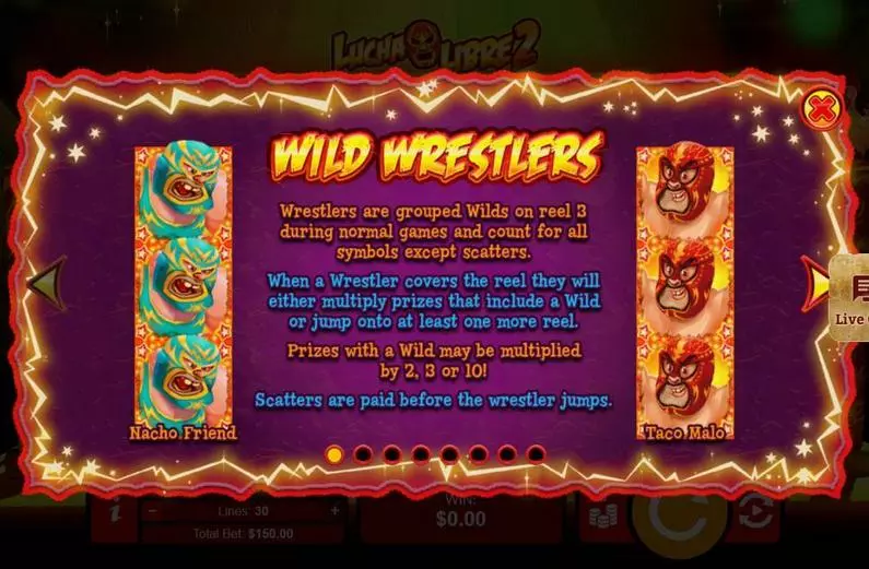 Stacked Wilds Info - Lucha Libre 2 RTG  