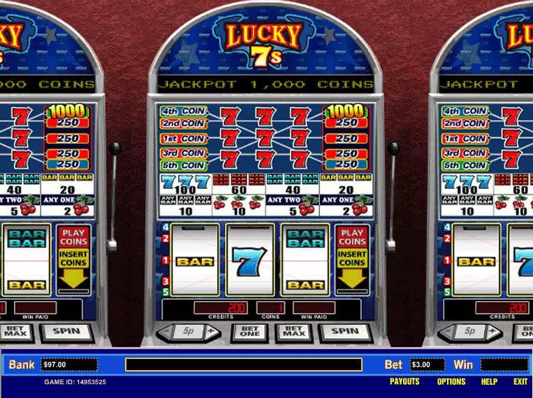 Main Screen Reels - Lucky 7's 5 Line Parlay  