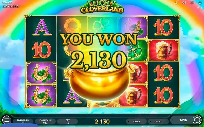 Winning Screenshot - Lucky Cloverland Endorphina Fixed Lines 
