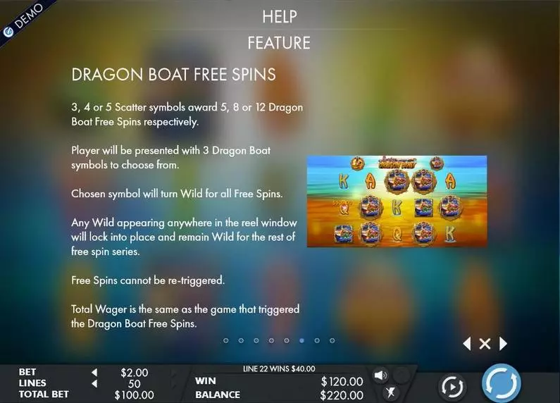 Info and Rules - Lucky Dragon Boat Genesis Fixed Lines 