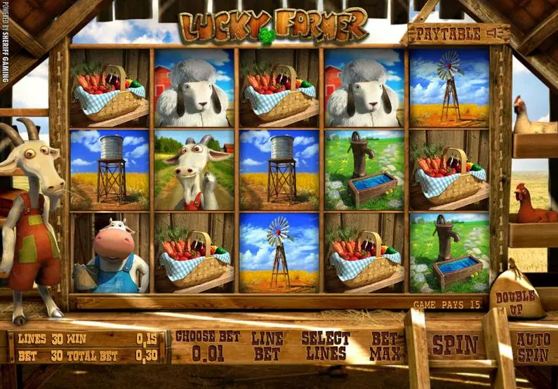Main Screen Reels - Lucky Farmer Sheriff Gaming 3D Slot 