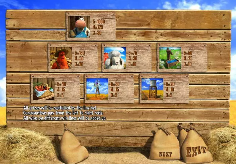 Info and Rules - Lucky Farmer Sheriff Gaming 3D Slot 