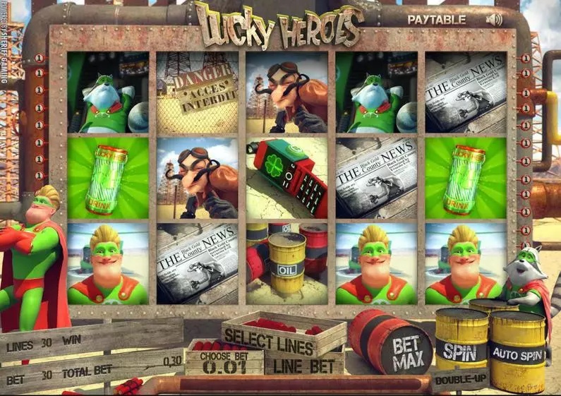 Main Screen Reels - Lucky Heroes Sheriff Gaming 3D Slot 