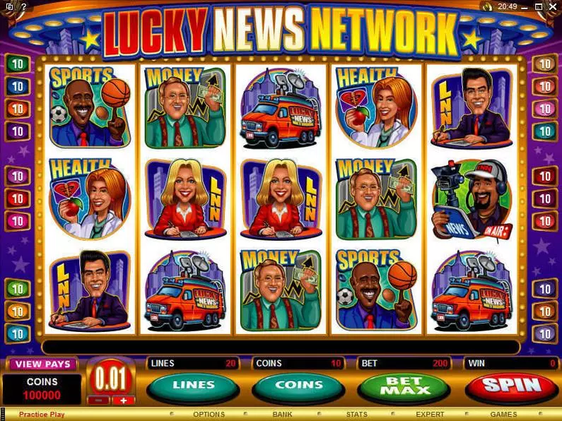 Main Screen Reels - Lucky News Network Microgaming Video 