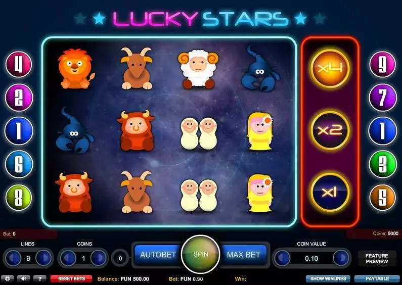Main Screen Reels - Lucky Stars 1x2 Gaming  
