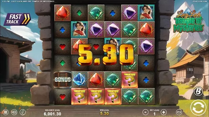 Winning Screenshot - Lucy Luck and the Temple of Mysteries Slotmill Cascading Reels 