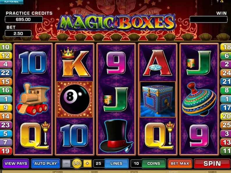 Main Screen Reels - Magic Boxes Microgaming Bonus Round 