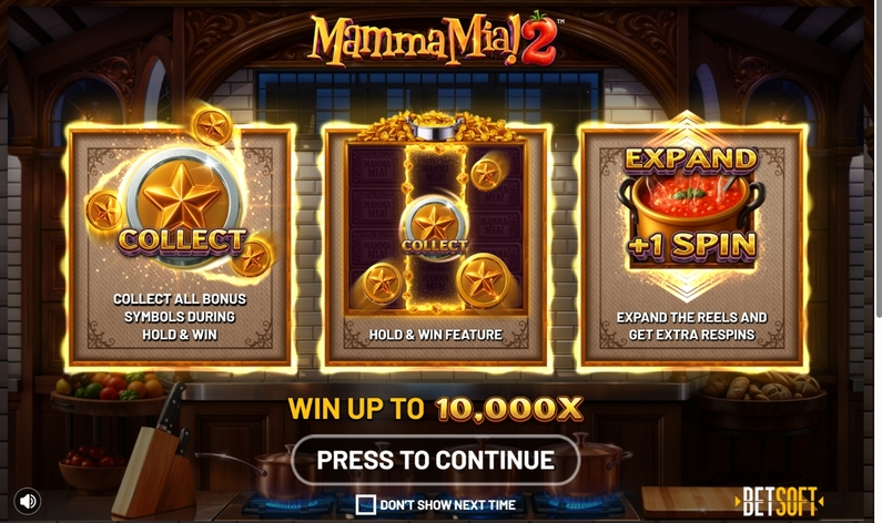 Info and Rules - Mamma Mia 2 BetSoft  