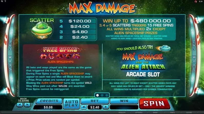 Info and Rules - Max Damage Microgaming 243 Ways 