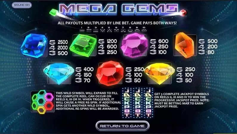 Info and Rules - Mega Gems BetSoft  ToGo TM
