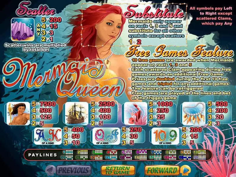 Info and Rules - Mermaid Queen RTG  Real-Series
