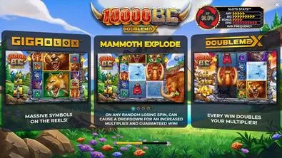 Info and Rules - 10 000 BC DOUBLE MAX 4ThePlayer 5 Reel/50 Line